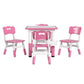 Qaba Height Adjustable 5pc Toddler Table and Chair Set, w/ Storage Box, Pink