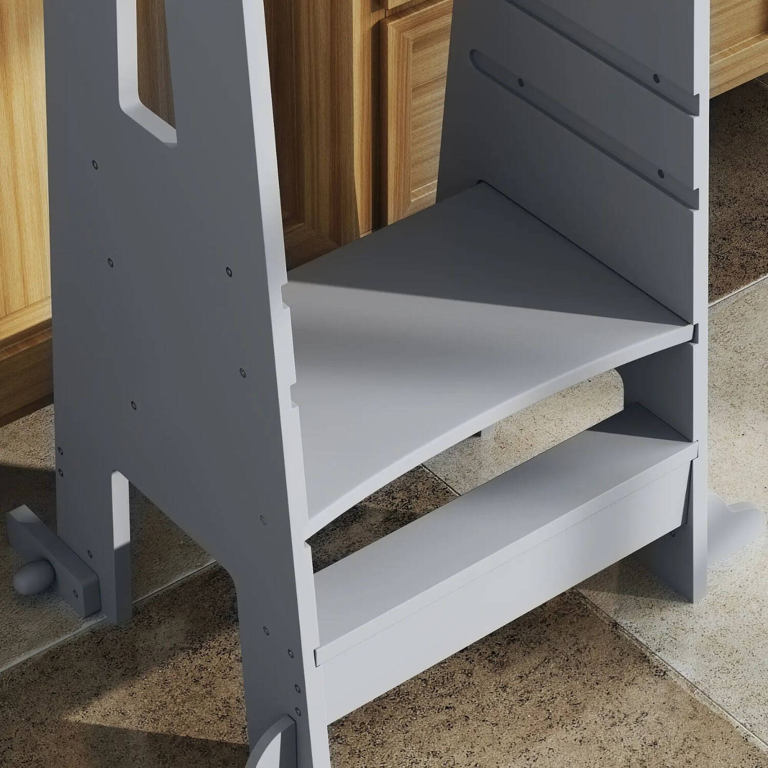 Detail of Qaba Height Adjustable Toddler Tower Grey