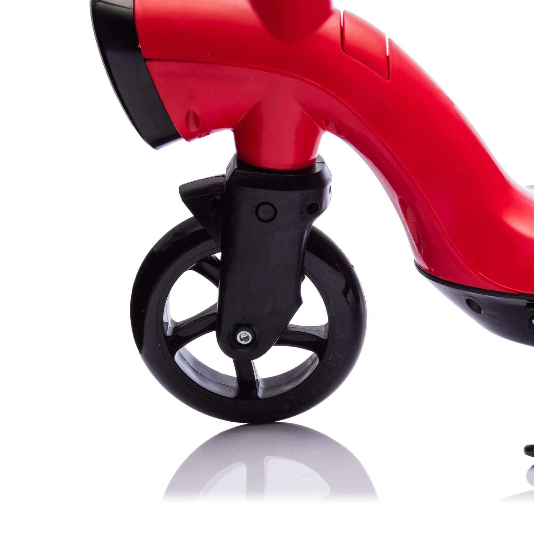 Close-up of HIFINE Kids Ride On Electric Scooter With Kickstand - Red
