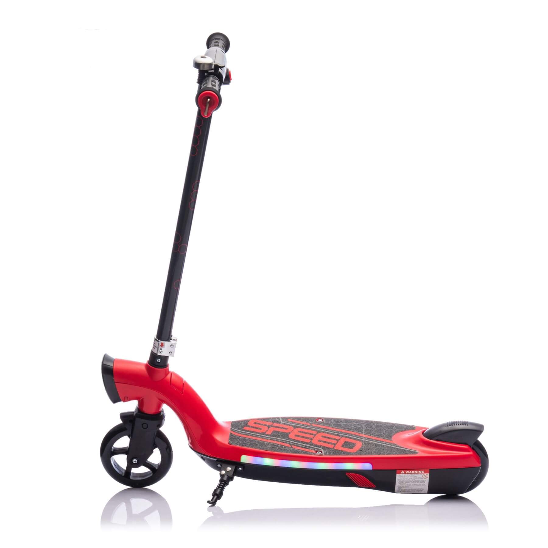 Side view of HIFINE Kids Ride On Electric Scooter With Kickstand - Red