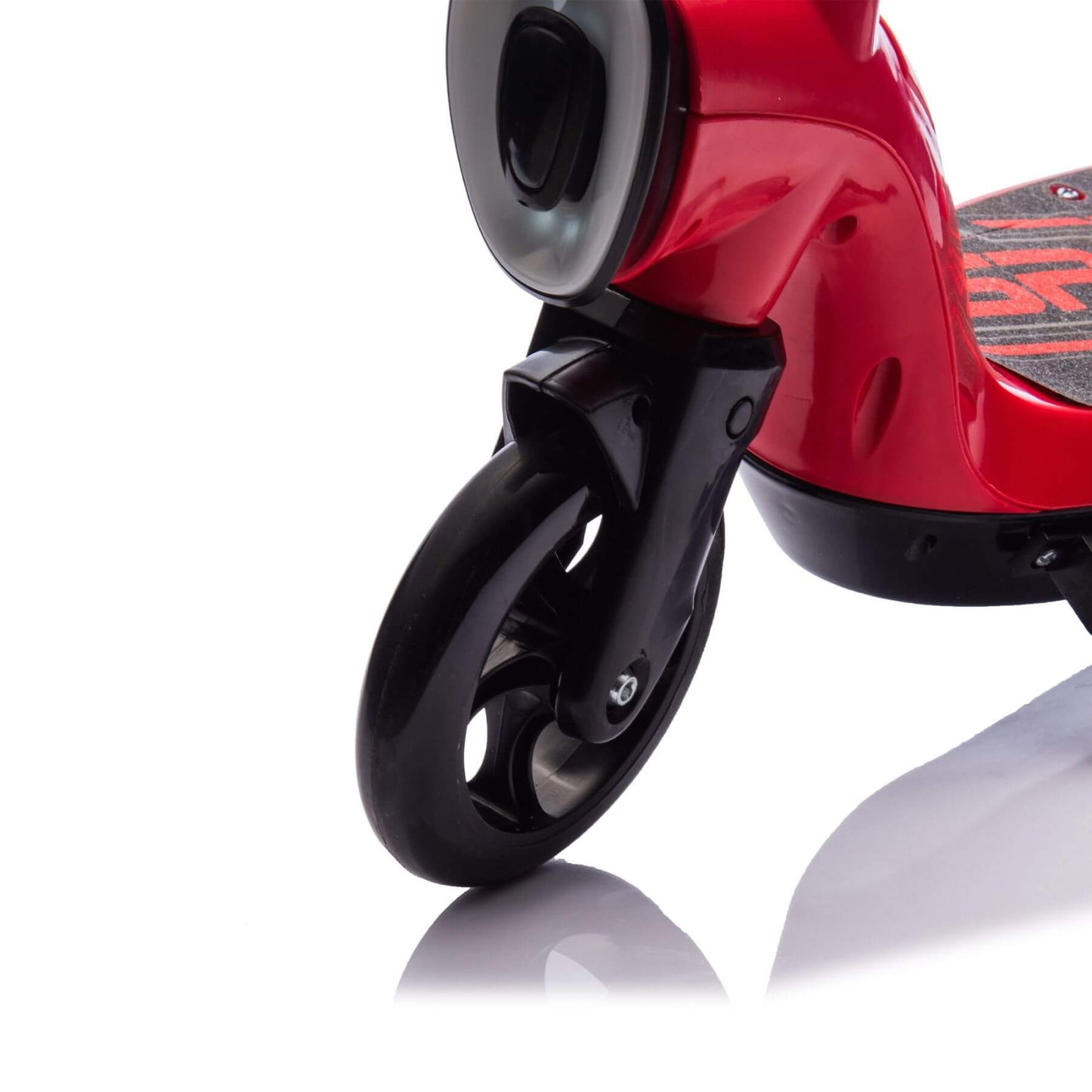 Close-up of HIFINE Kids Ride On Electric Scooter With Kickstand - Red