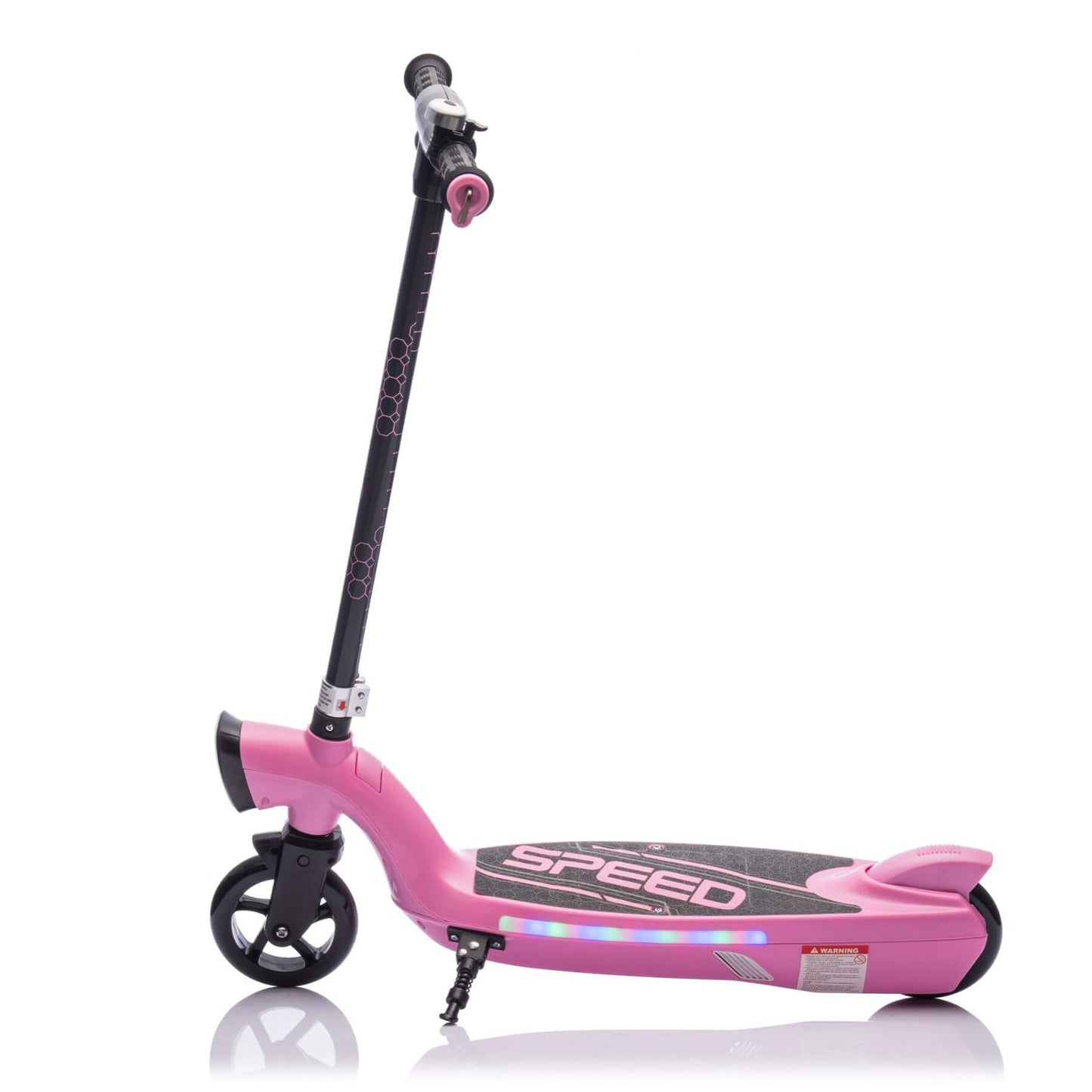 Side view of HIFINE Kids Ride On Electric Scooter With Kickstand - Pink