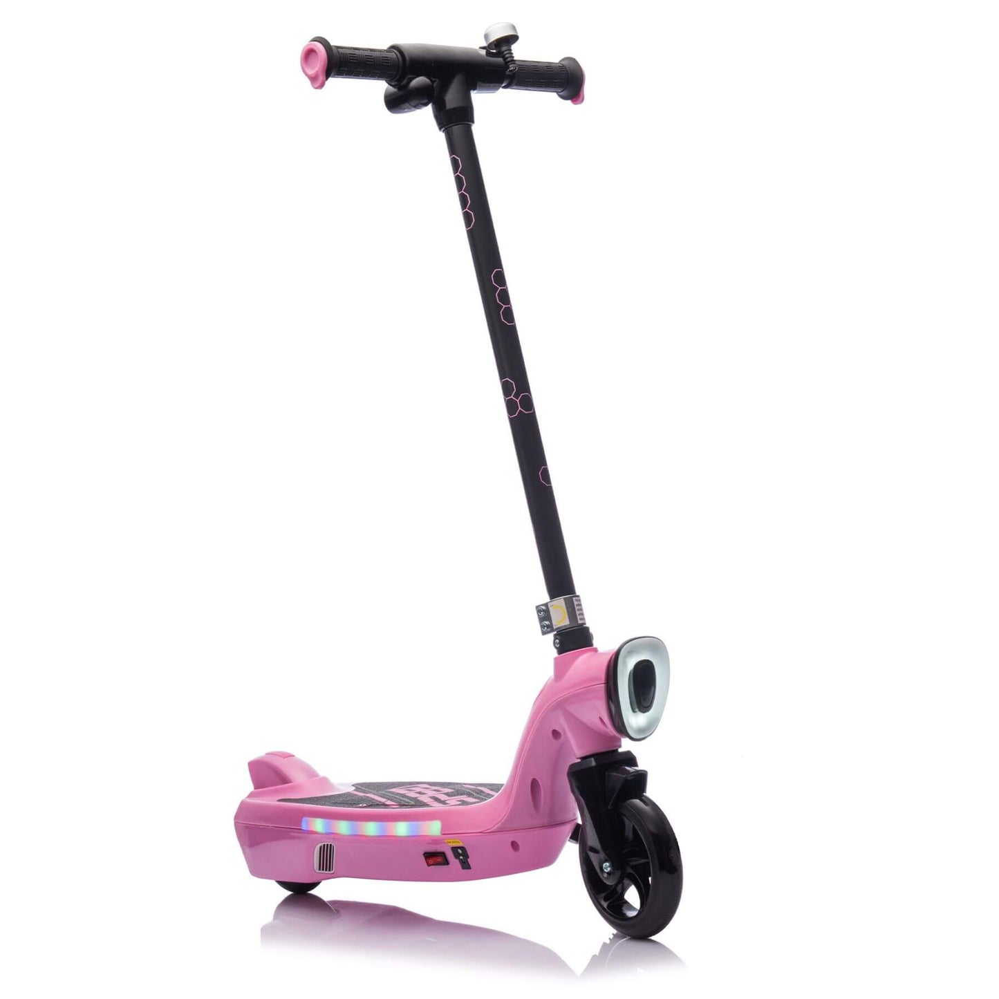 HIFINE Kids Ride On Electric Scooter With Kickstand - Pink