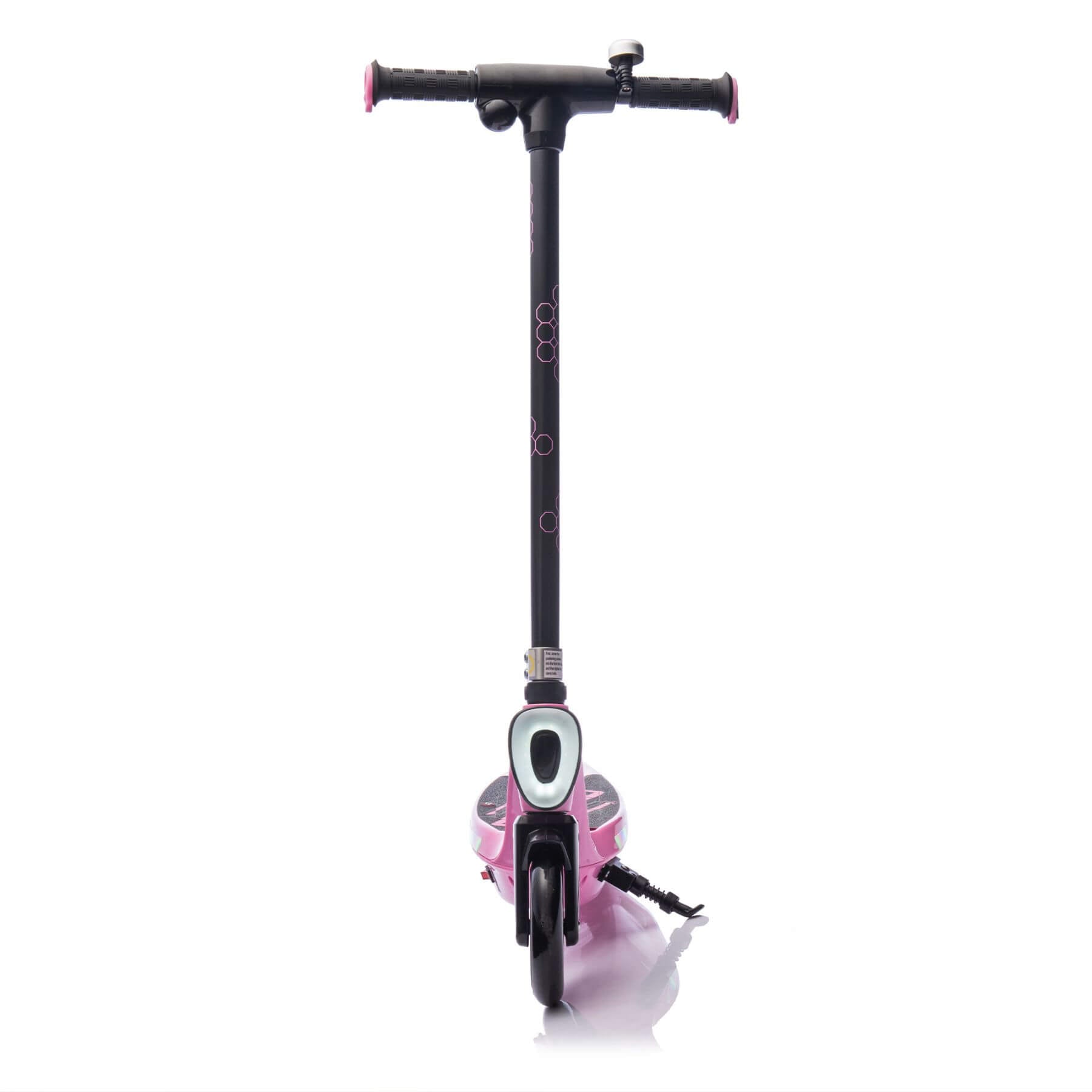 Front view of HIFINE Kids Ride On Electric Scooter With Kickstand - Pink