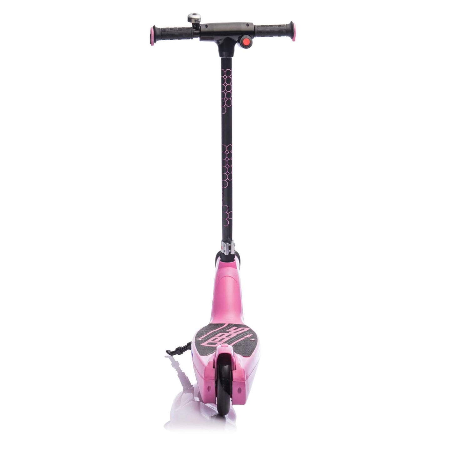 Back view of HIFINE Kids Ride On Electric Scooter With Kickstand - Pink