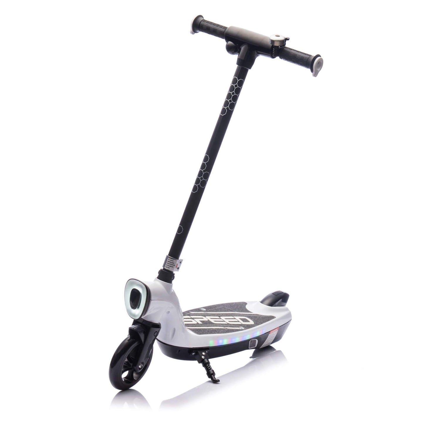 HIFINE Kids Ride On Electric Scooter With Kickstand - White