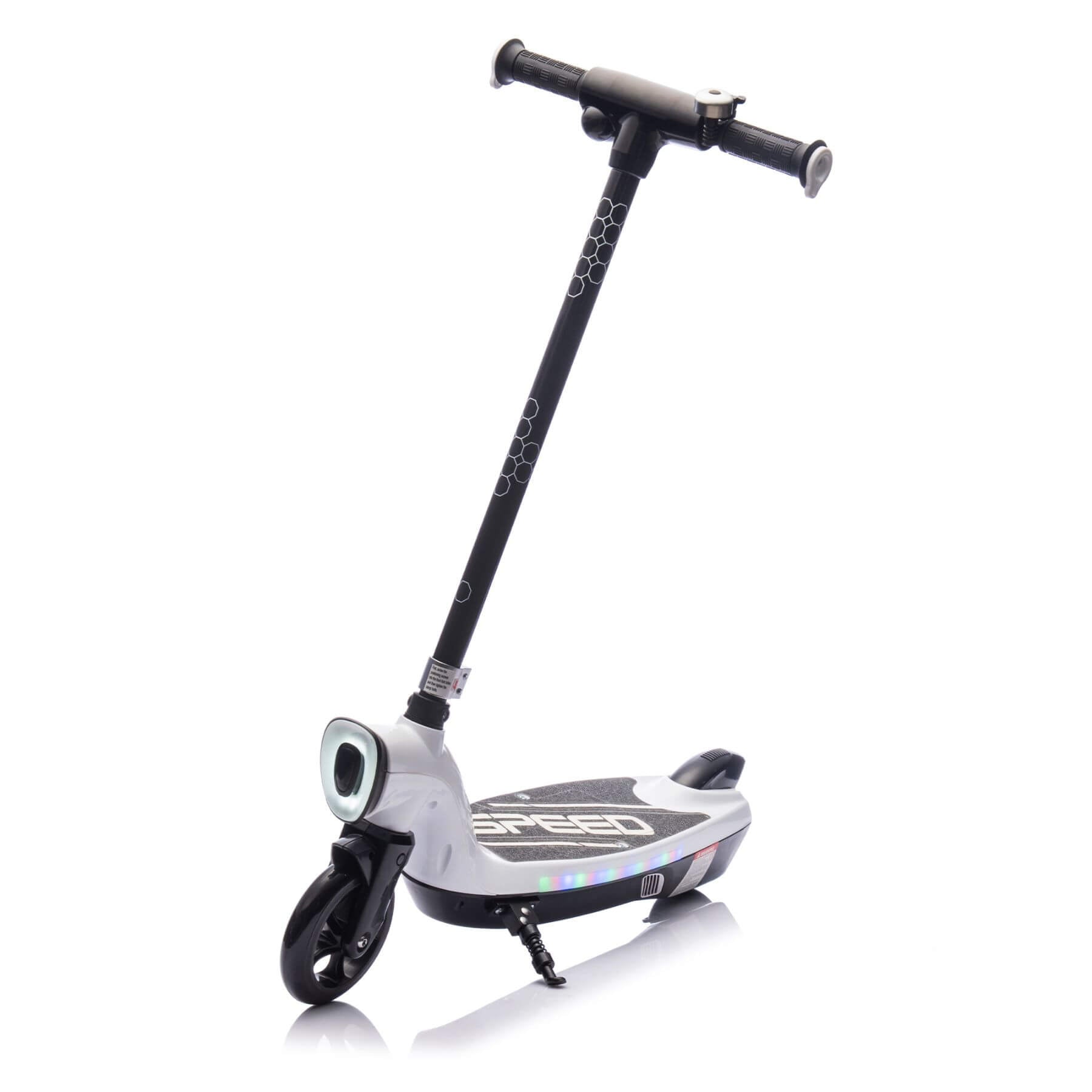 HIFINE Kids Ride On Electric Scooter With Kickstand - White