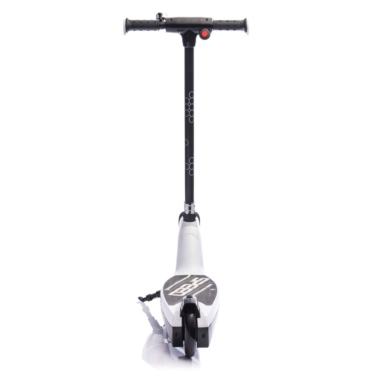 Back view of HIFINE Kids Ride On Electric Scooter With Kickstand - White