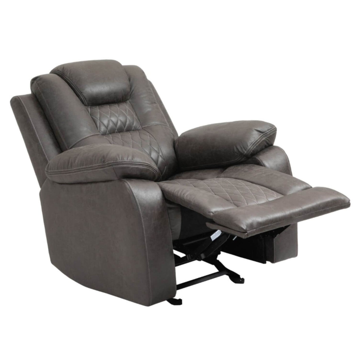 HOMCOM 2-IN-1 Nursery Glider Rocker Recliner, Manual Recliner with Pull-Out Ring, Brown