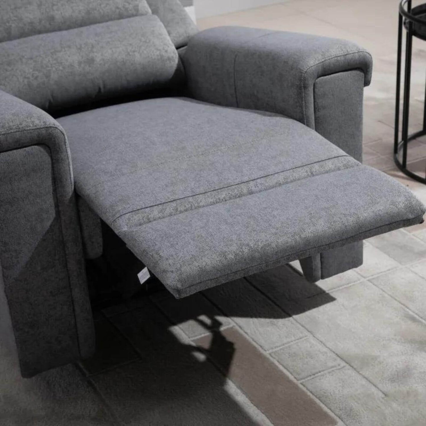 HOMCOM Nursery Reclining Lounger | Linen Touch Upholstery | Charcoal Grey