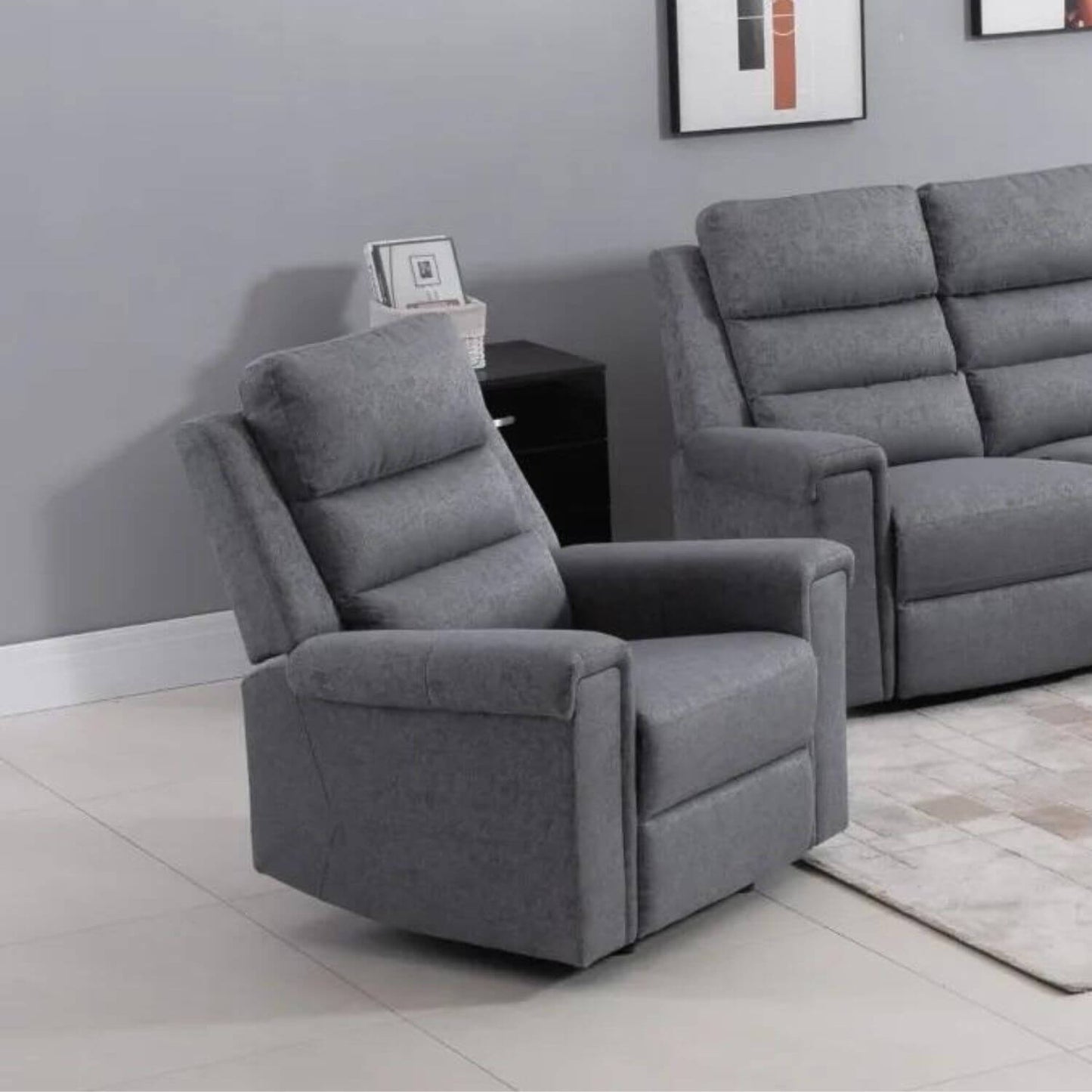 HOMCOM Nursery Reclining Lounger | Linen Touch Upholstery | Charcoal Grey