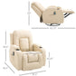 HOMCOM Luxury Faux Leather Massage Recliner | Cream White