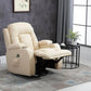 HOMCOM Luxury Faux Leather Massage Recliner | Cream White