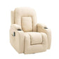 HOMCOM Luxury Faux Leather Massage Recliner | Cream White