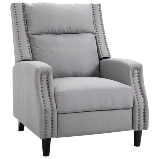 HOMCOM Nursery Reclining Sofa Chair | 135° Pushback & Footrest | Grey