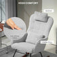 Detail of HOMCOM Nursery Rocking Chair with Headrest, Lumber Pillow, Light Grey