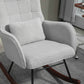 Detail of HOMCOM Nursery Rocking Chair with Headrest, Lumber Pillow, Light Grey