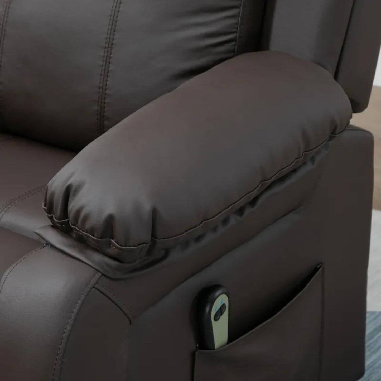 HOMCOM Power Lift PU Leather Electric Recliner in Brown