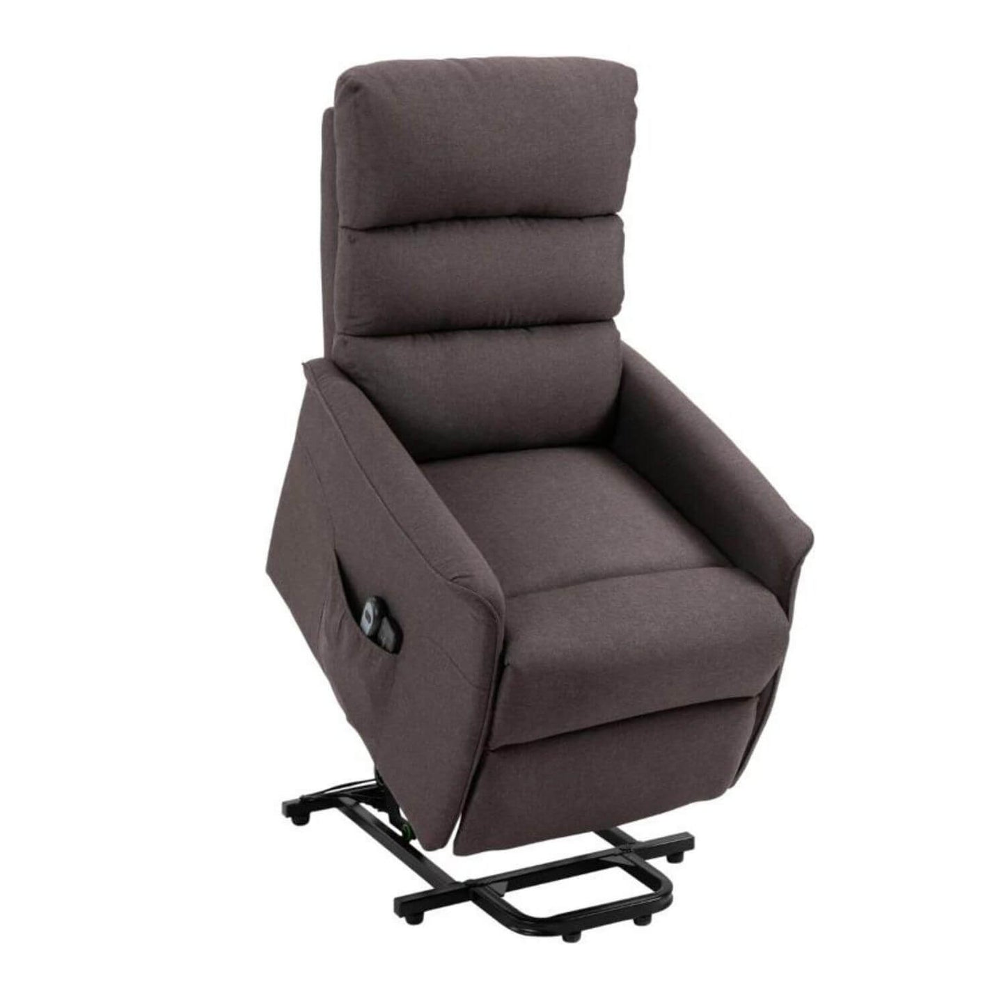 HOMCOM Power Lift Recliner Chair with Remote Control | Brown Linen Fabric