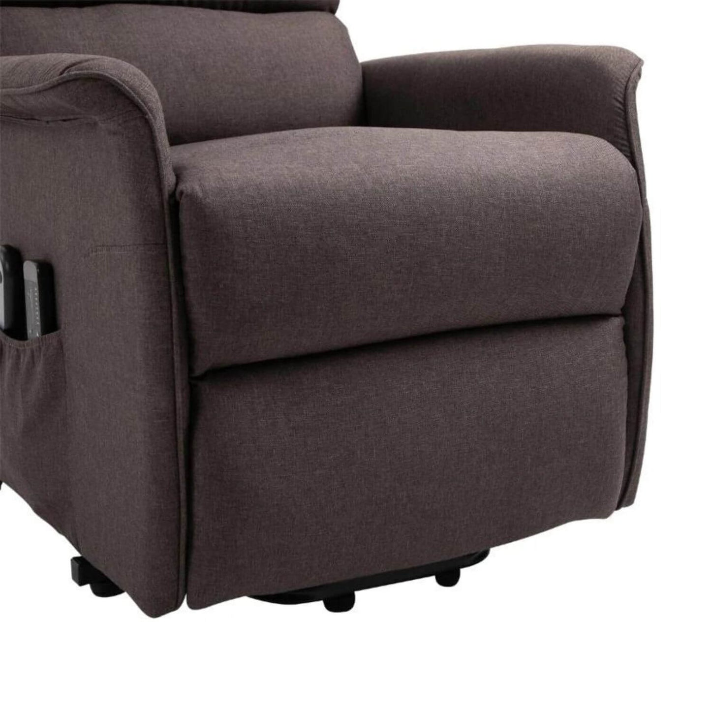 HOMCOM Power Lift Recliner Chair with Remote Control | Brown Linen Fabric