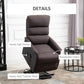 HOMCOM Power Lift Recliner Chair with Remote Control | Brown Linen Fabric