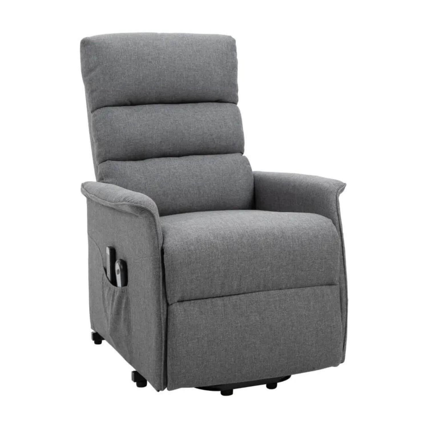 HOMCOM Power Lift Recliner Chair with Remote Control | Grey Linen Fabric