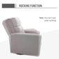 HOMCOM Nursery Swivel Rocker Recliner | Beige Linen