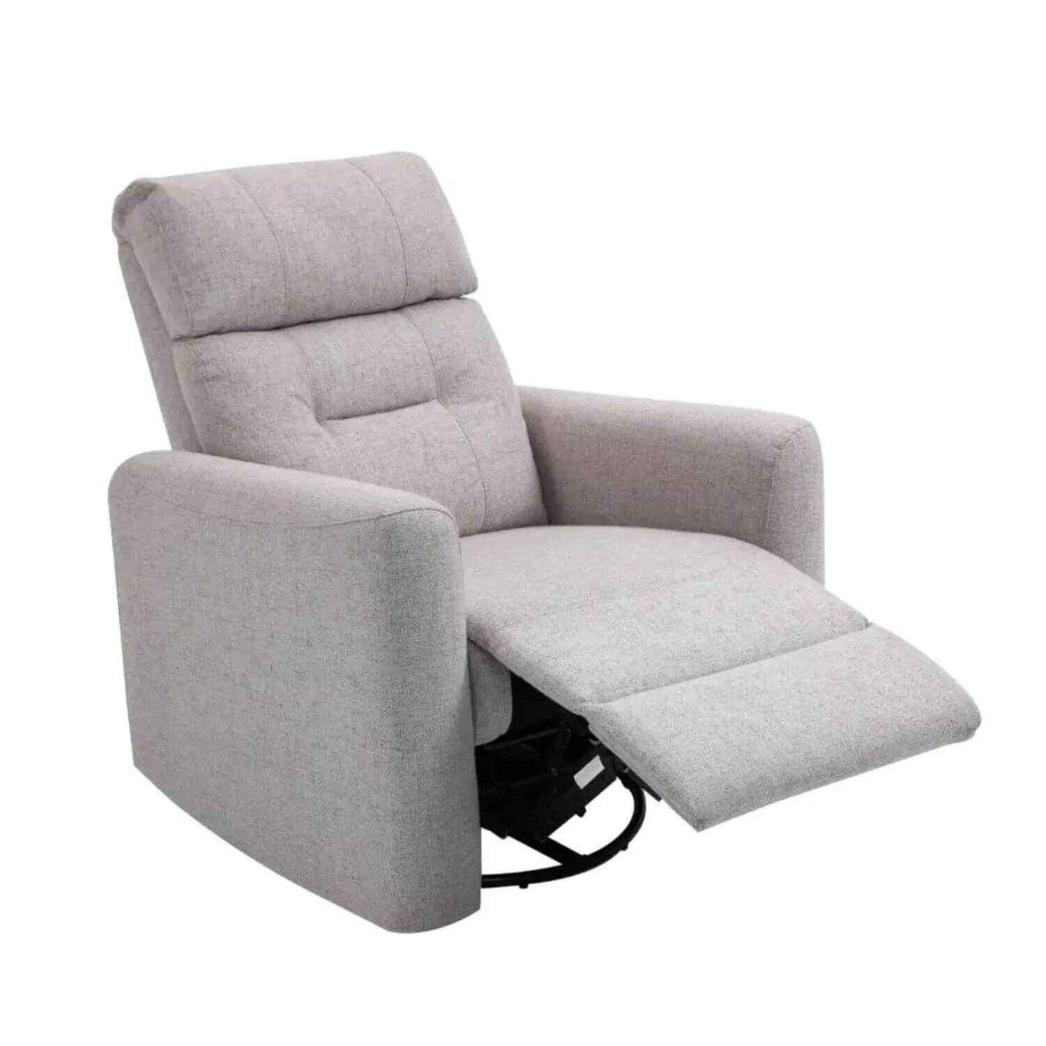 HOMCOM Nursery Swivel Rocker Recliner | Beige Linen