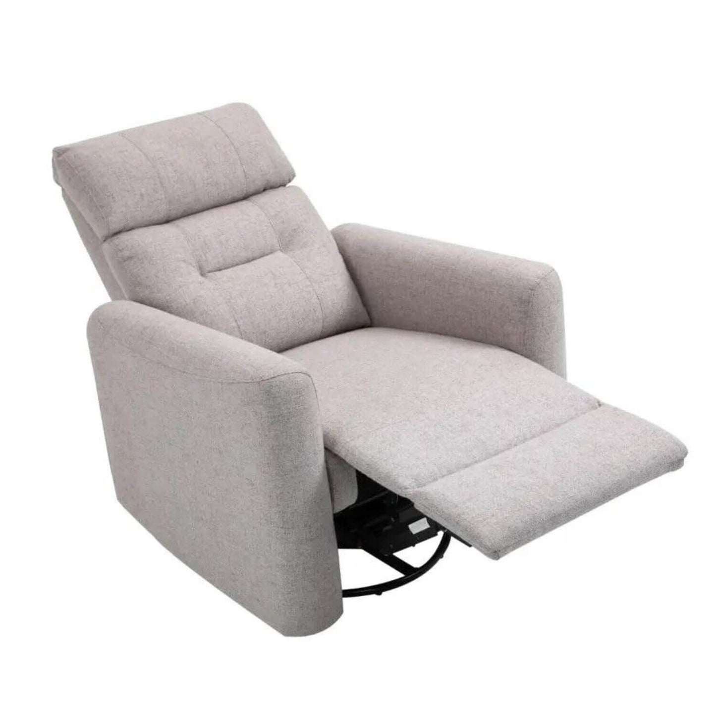 HOMCOM Nursery Swivel Rocker Recliner | Beige Linen