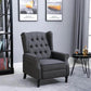 HOMCOM Fabric Upholstered Wingback Recliner | Dark Grey