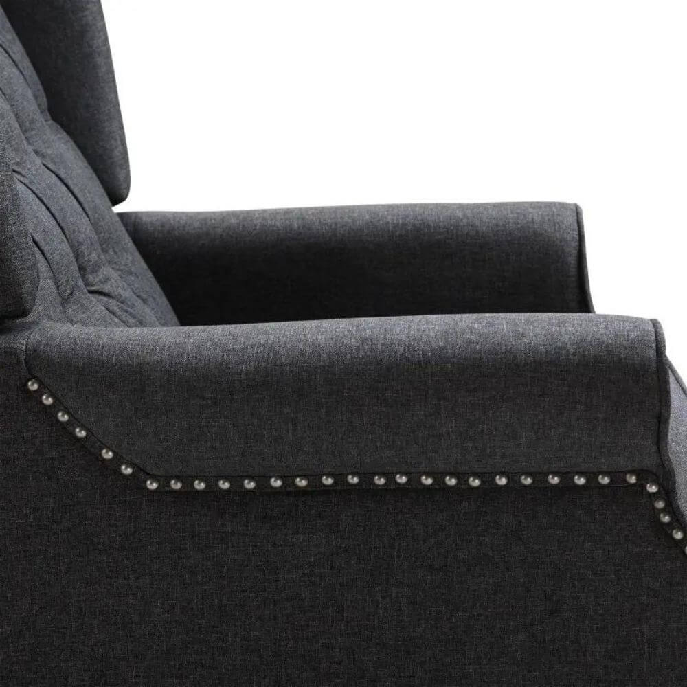 HOMCOM Fabric Upholstered Wingback Recliner | Dark Grey