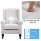 HOMCOM Button-Tufted Wingback Nursery Chair in Cream White