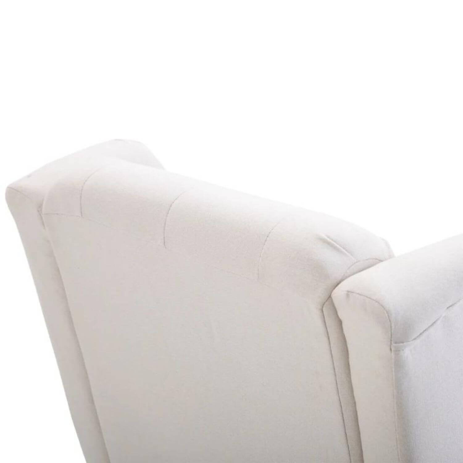 HOMCOM Button-Tufted Wingback Nursery Chair in Cream White