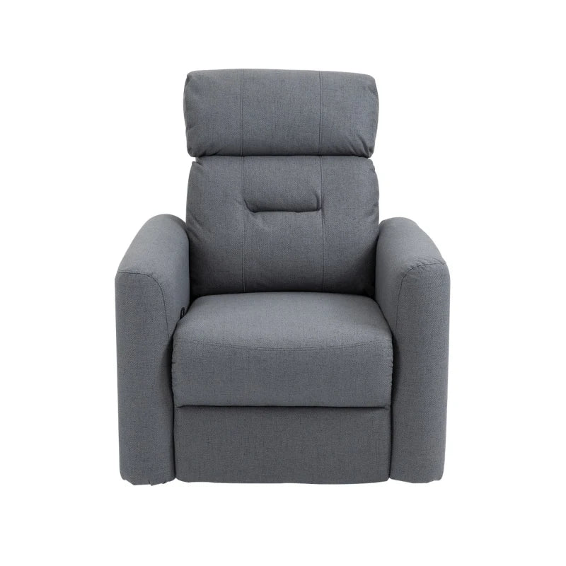 HOMCOM Linen Upholstered Nursery Swivel Rocker Recliner | Gray