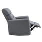 HOMCOM Linen Upholstered Nursery Swivel Rocker Recliner | Gray