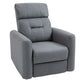 HOMCOM Linen Upholstered Nursery Swivel Rocker Recliner | Gray