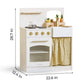 Tiny Land® Honey Kitchenette - Little Chef's First Kitchen with measurements on a white background