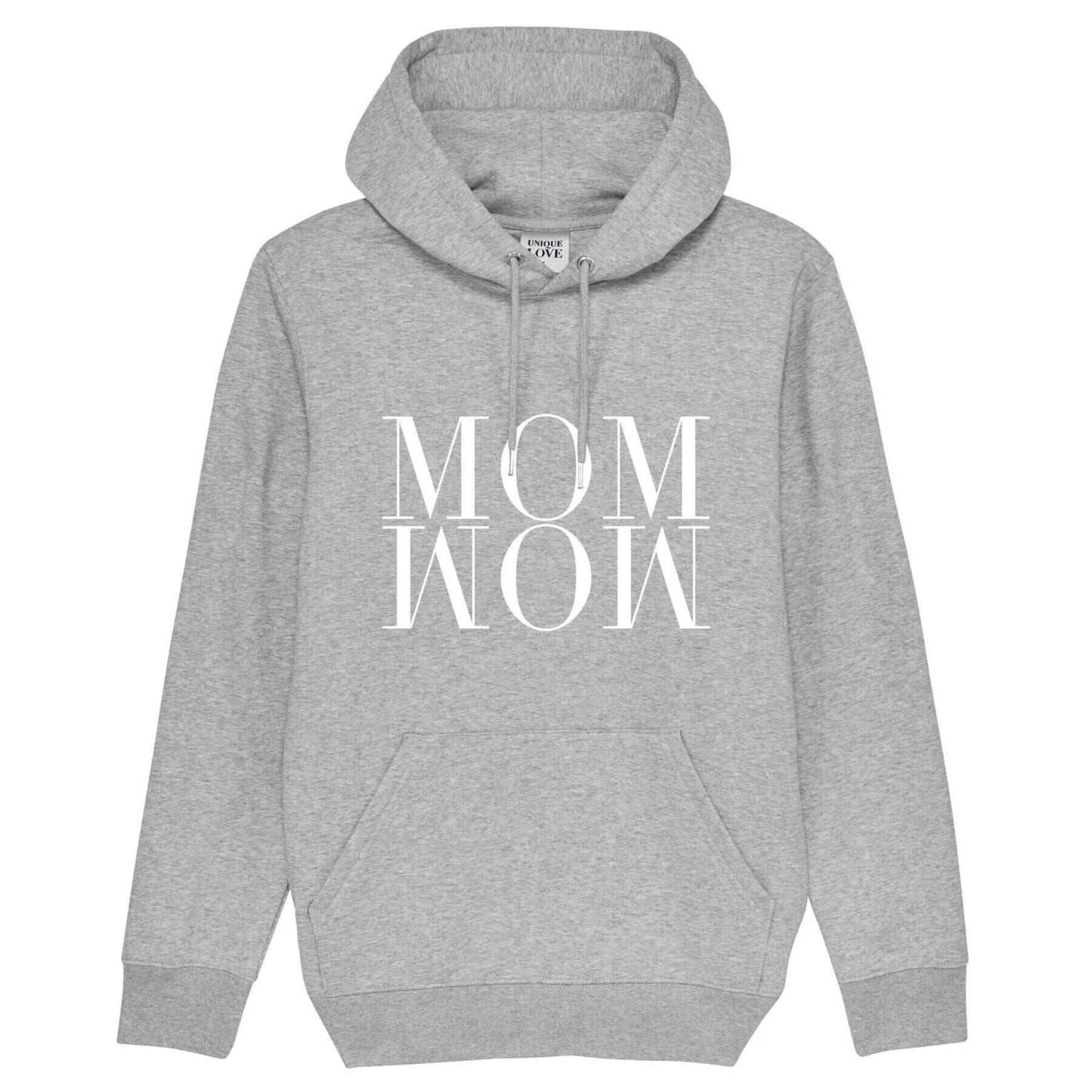 Unique Love Design Hoodie ‘MOM WOW’ Melange Grey