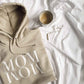 Unique Love Design Hoodie ‘MOM WOW’ Natural Sand