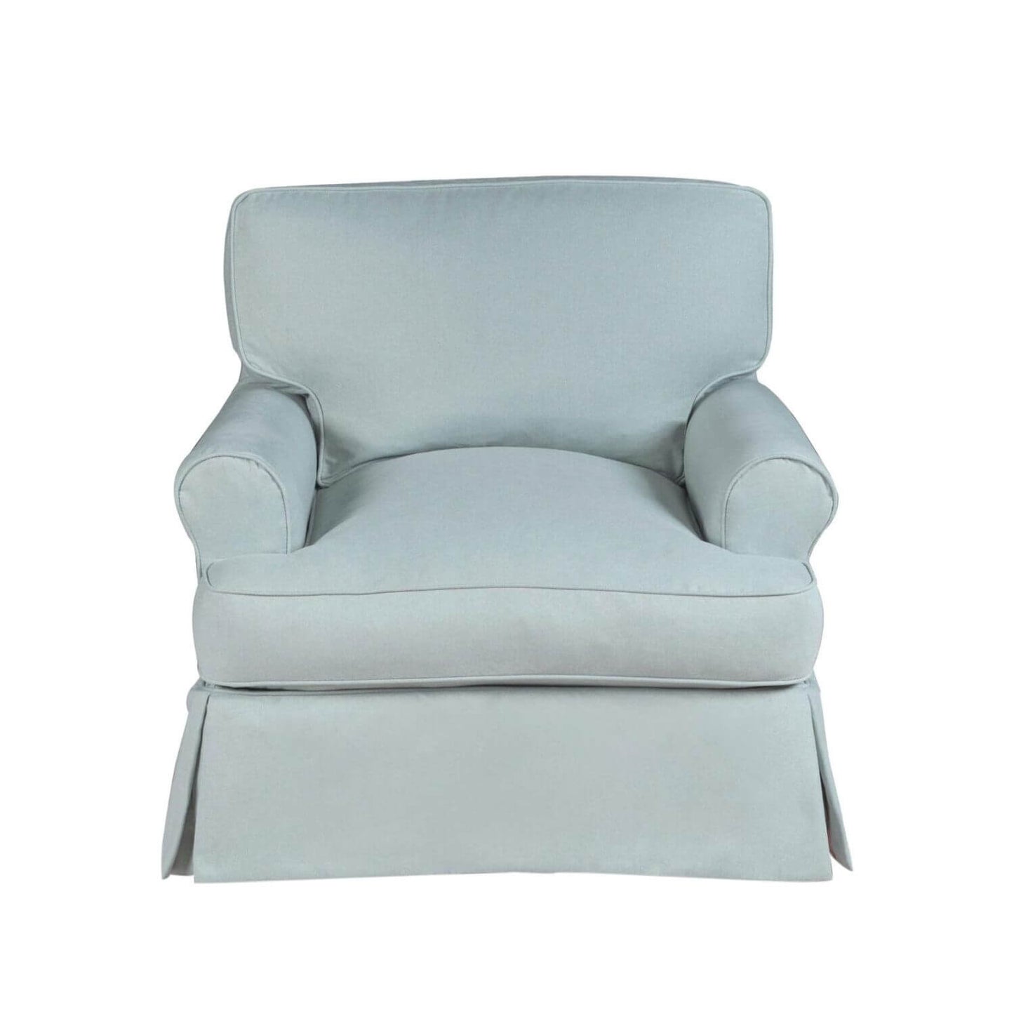 Sunset Trading Horizon Slipcovered Chair & Ottoman | Light Blue