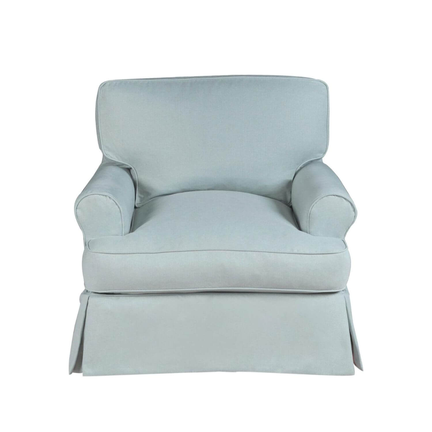 Sunset Trading Horizon Slipcovered Chair & Ottoman | Light Blue