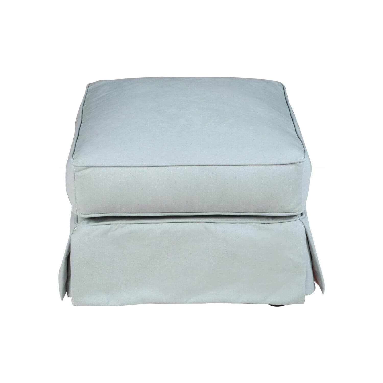 Sunset Trading Horizon Slipcovered Chair & Ottoman | Light Blue