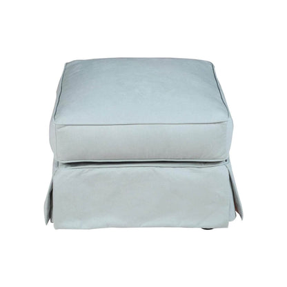 Sunset Trading Horizon Slipcovered Chair & Ottoman | Light Blue