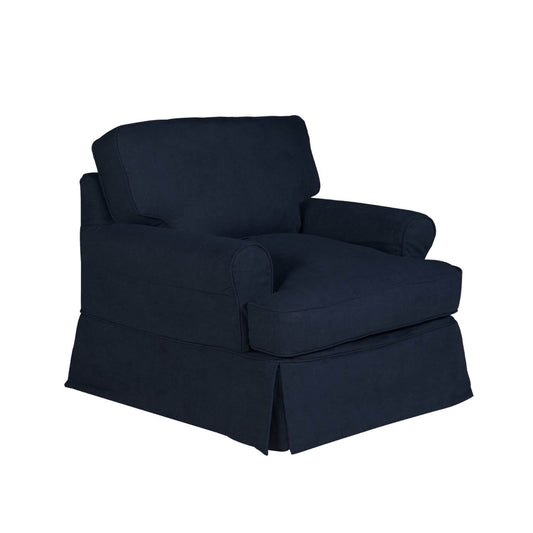 Sunset Trading Horizon Slipcovered Chair | Navy Blue