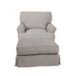 Sunset Trading Horizon Slipcovered Chair & Ottoman | Light Gray