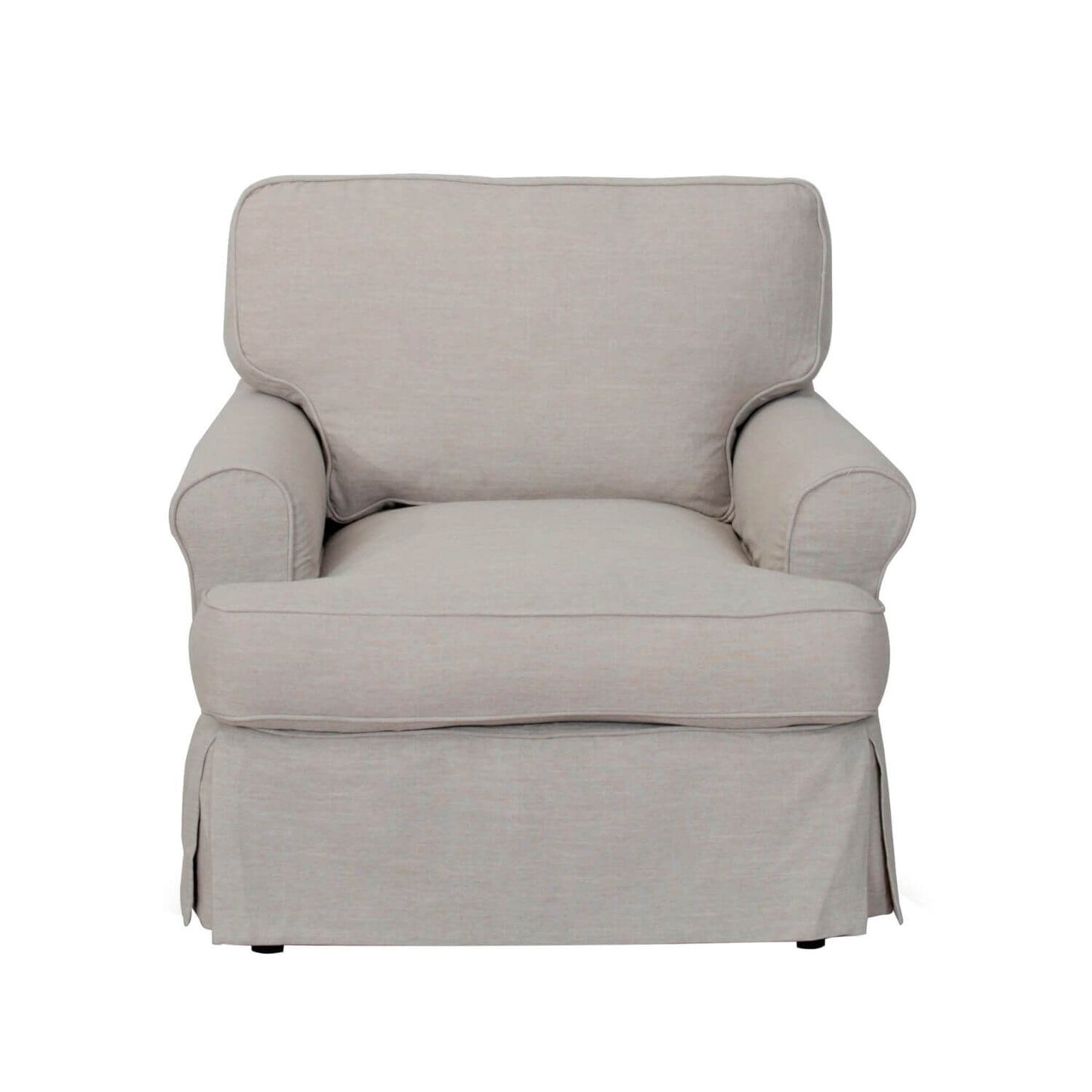 Sunset Trading Horizon Slipcovered Chair & Ottoman | Light Gray