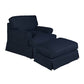 Sunset Trading Horizon Slipcovered Chair & Ottoman | Navy