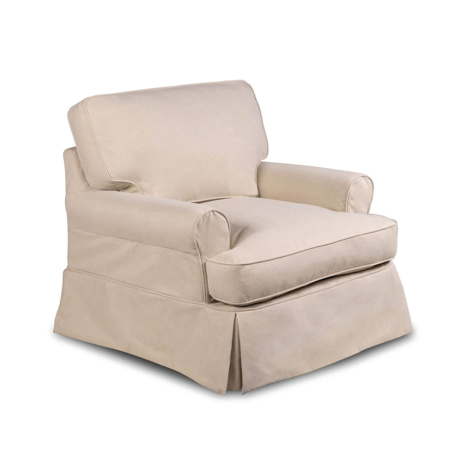 Sunset Trading Horizon Slipcovered Chair & Ottoman | Tan