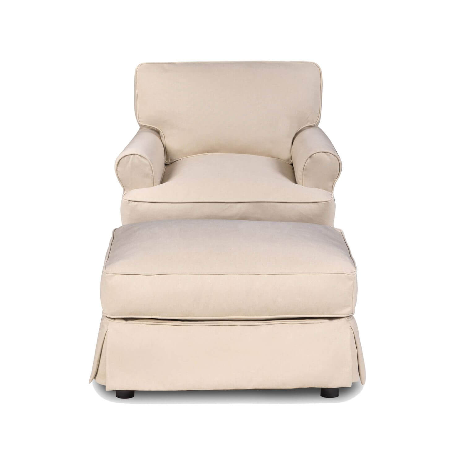 Sunset Trading Horizon Slipcovered Chair & Ottoman | Tan