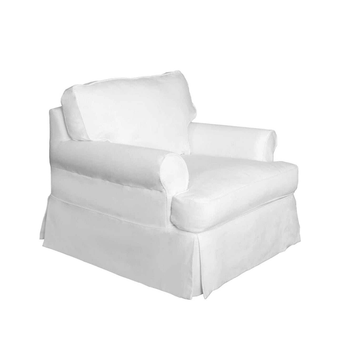 Sunset Trading Horizon Slipcovered Chair & Ottoman | White